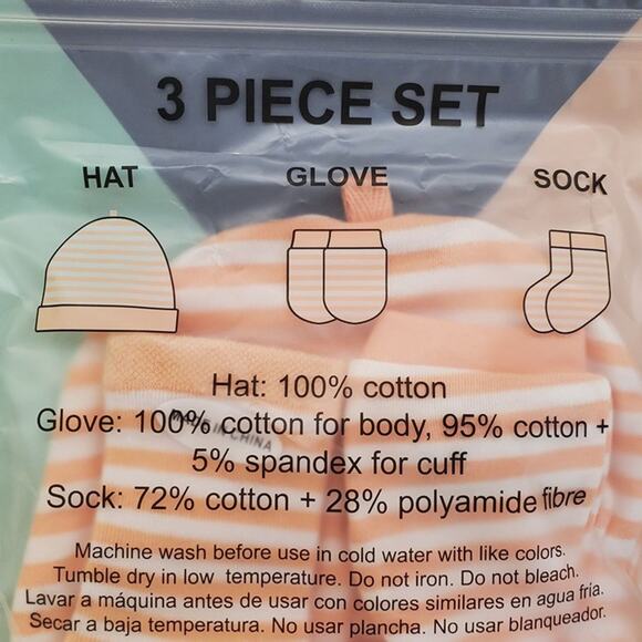 Infant Hat Set Infant Gloves Infant Socks Set Infant Gift Set 100% Cotton - Picture 2 of 6